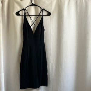 Black Lulus body con dress with open back